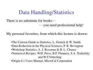 Data Handling/Statistics