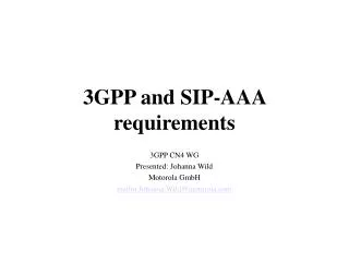 3GPP and SIP-AAA requirements