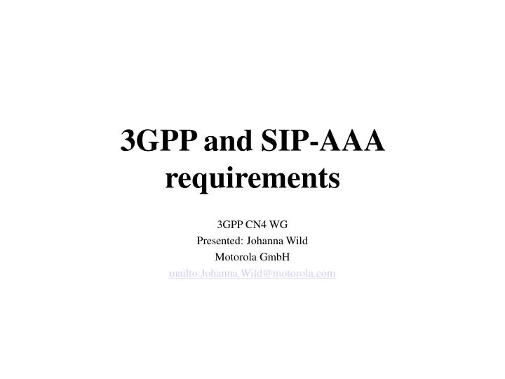 3gpp and sip aaa requirements