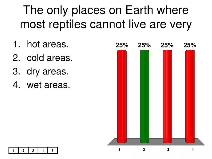 the only places on earth where most reptiles cannot live are very