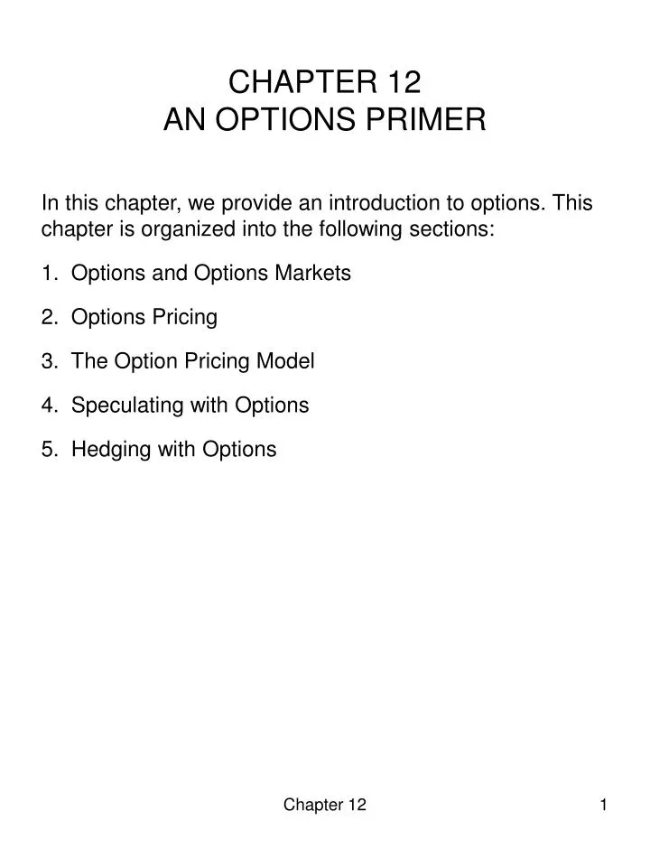 chapter 12 an options primer