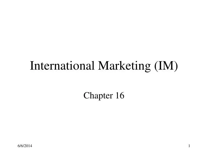 international marketing im