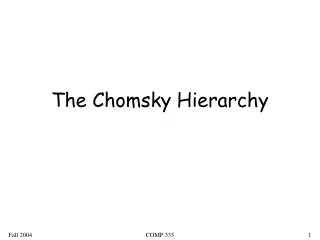 The Chomsky Hierarchy