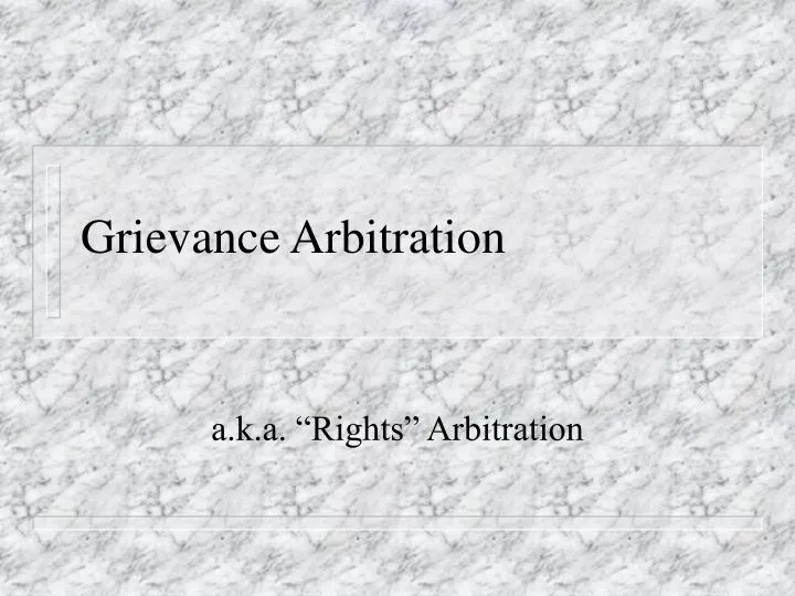 grievance arbitration