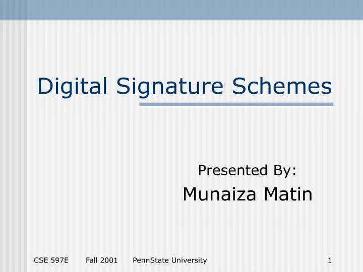 digital signature schemes