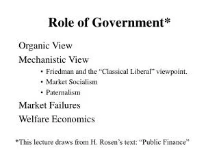 Role of Government*