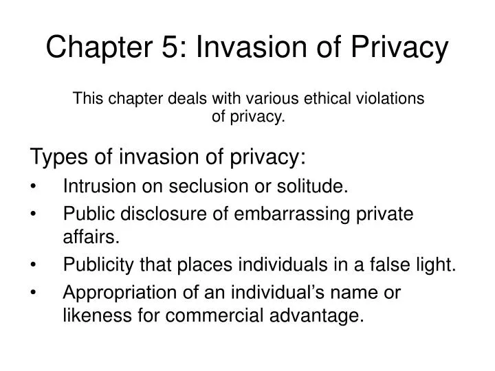 chapter 5 invasion of privacy