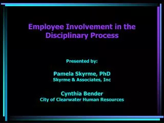 Employee Involvement in the Disciplinary Process