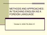 METHODS AND APPROACHES IN TEACHING ENGLISH AS A FOREIGN LANGUAGE - slide 1