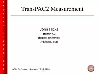 TransPAC2 Measurement