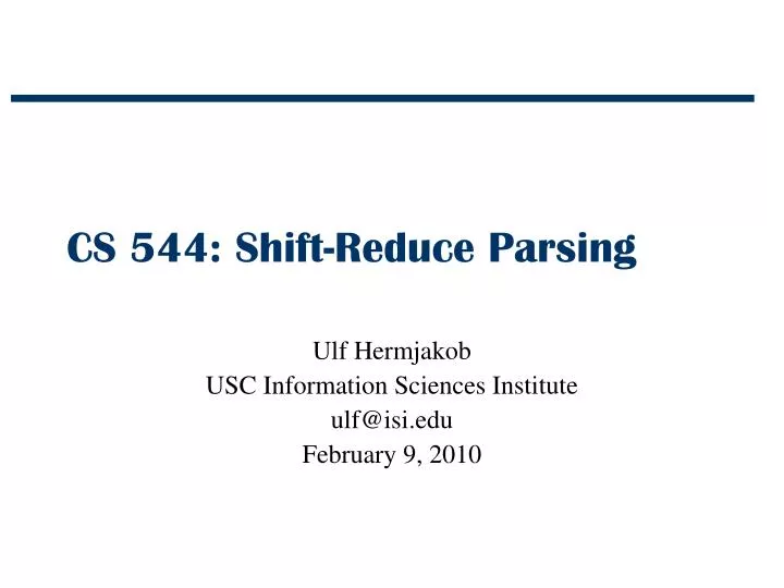 cs 544 shift reduce parsing