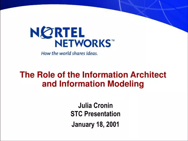 the role of the information architect and information modeling