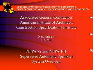 Associated General Contractors American Institute of Architects Construction Specifications Institute New Orleans 11/27