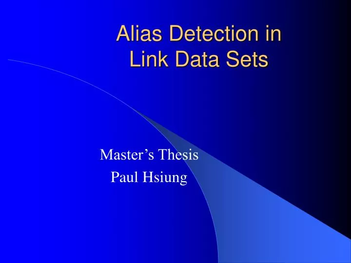 alias detection in link data sets