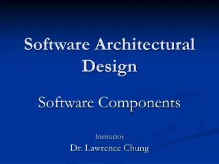Software Architectural Design
