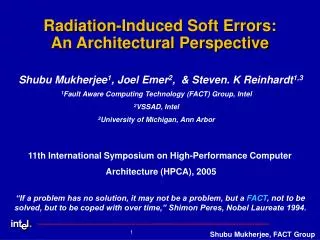 Radiation-Induced Soft Errors: An Architectural Perspective