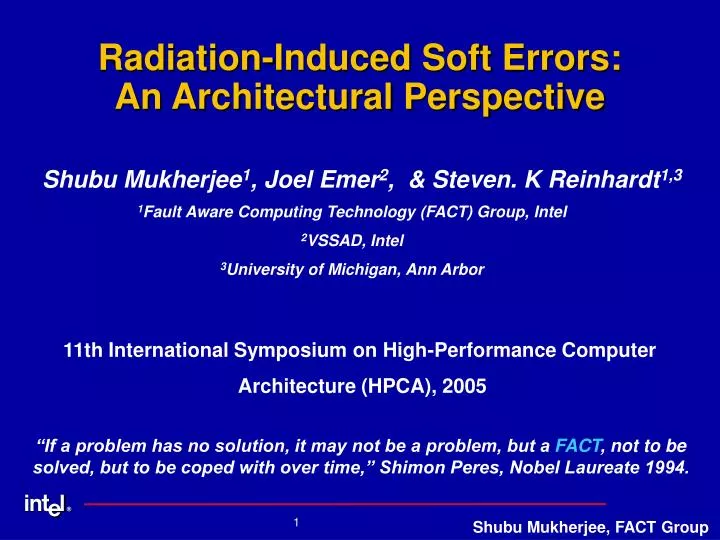 radiation induced soft errors an architectural perspective