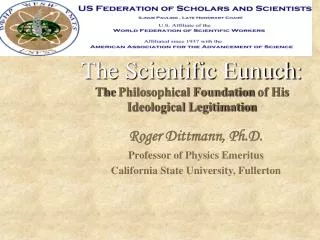 The Scientific Eunuch : The Philosophical Foundation of His Ideological Legitimation