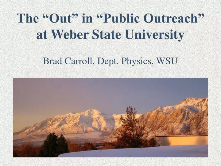 the out in public outreach at weber state university