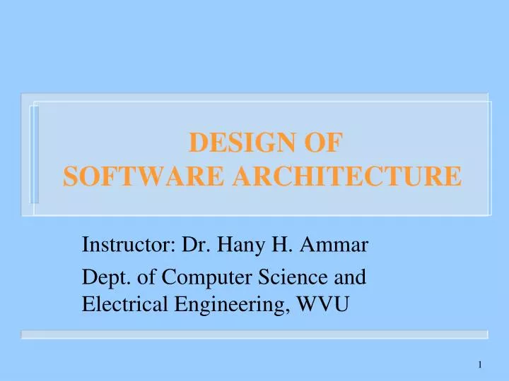 design of software architecture