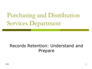 Purchasing and Distribution Services Department