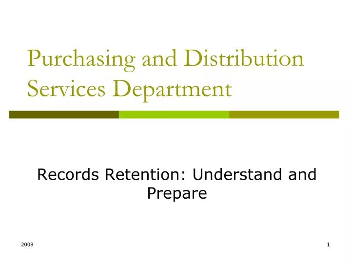 purchasing and distribution services department