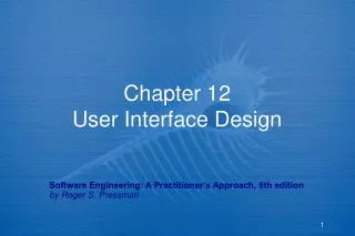 Chapter 12 User Interface Design