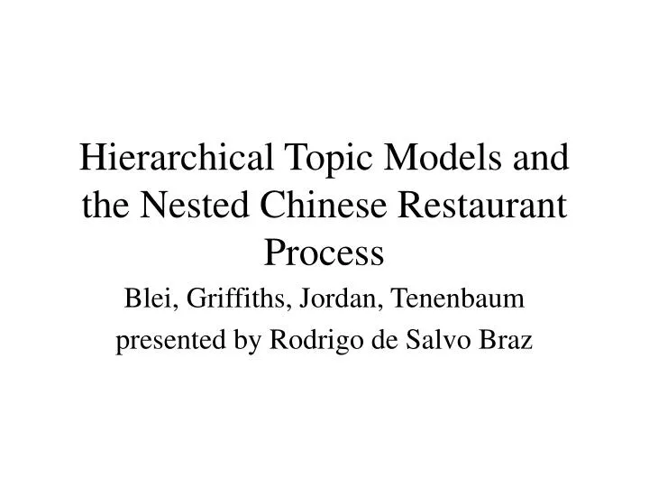 hierarchical topic models and the nested chinese restaurant process