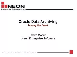 Oracle Data Archiving Taming the Beast