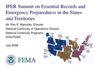 IPER Summit on Essential Records and Emergency Preparedness in the States and Territories