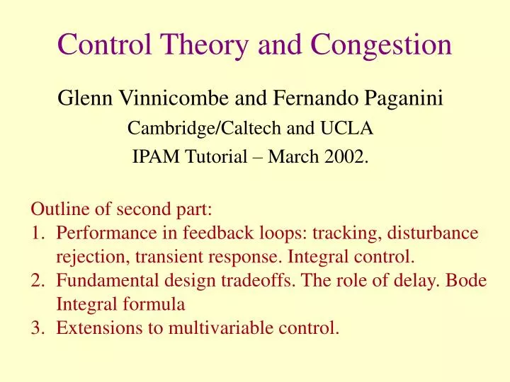 control theory and congestion