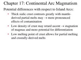 Chapter 17: Continental Arc Magmatism