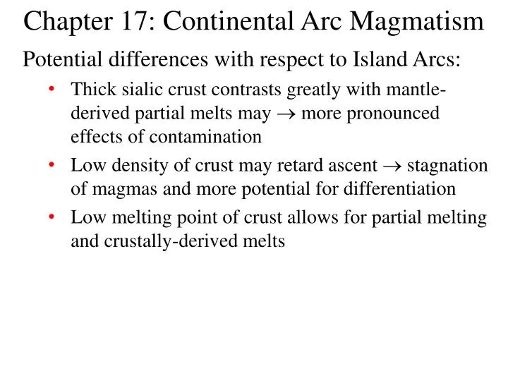 chapter 17 continental arc magmatism