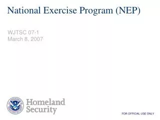 National Exercise Program (NEP)