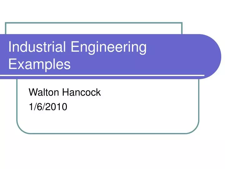 industrial engineering examples