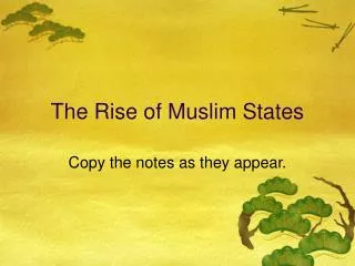 The Rise of Muslim States