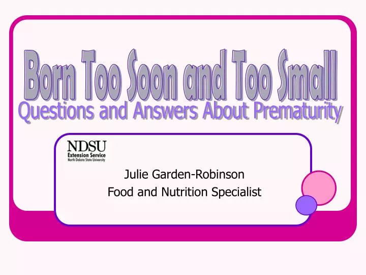 julie garden robinson food and nutrition specialist