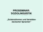 PROSEMINAR: SOZIOLINGUISTIK - slide 1