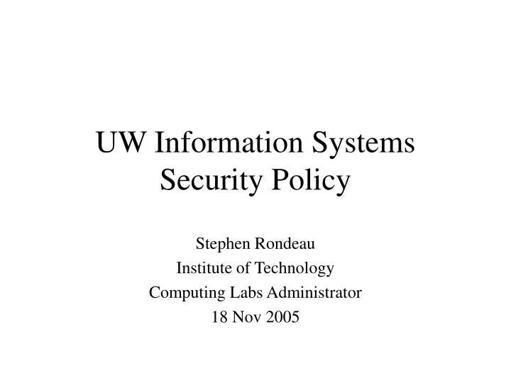 uw information systems security policy