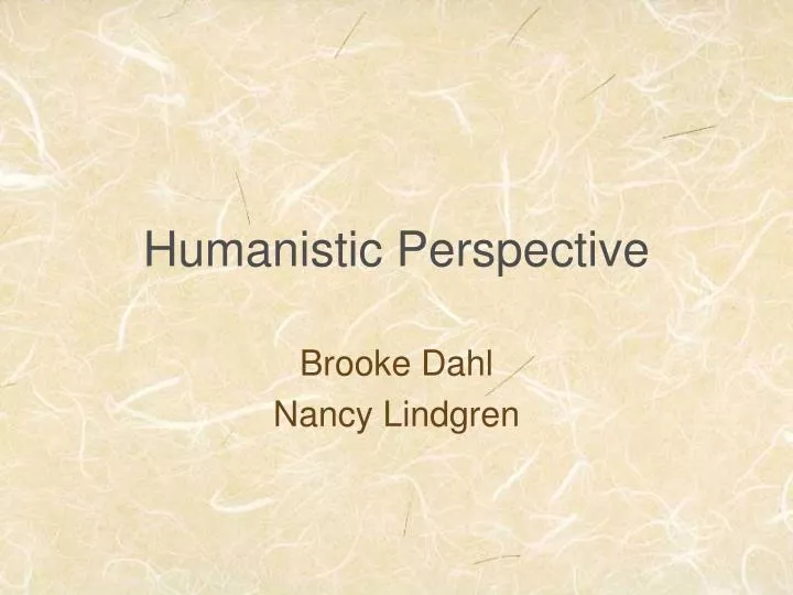 humanistic perspective