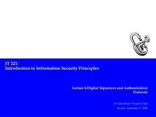 IT 221: Introduction to Information Security Principles