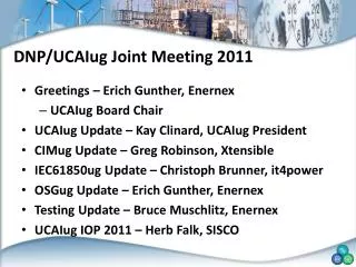 DNP/UCAIug Joint Meeting 2011