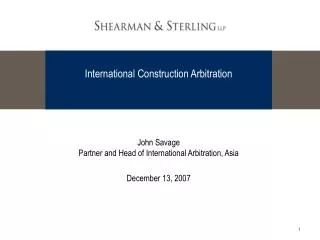 International Construction Arbitration