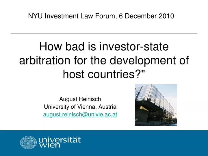 how bad is investor state arbitration for the development of host countries