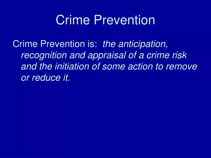 crime prevention