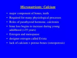 Micronutrients: Calcium