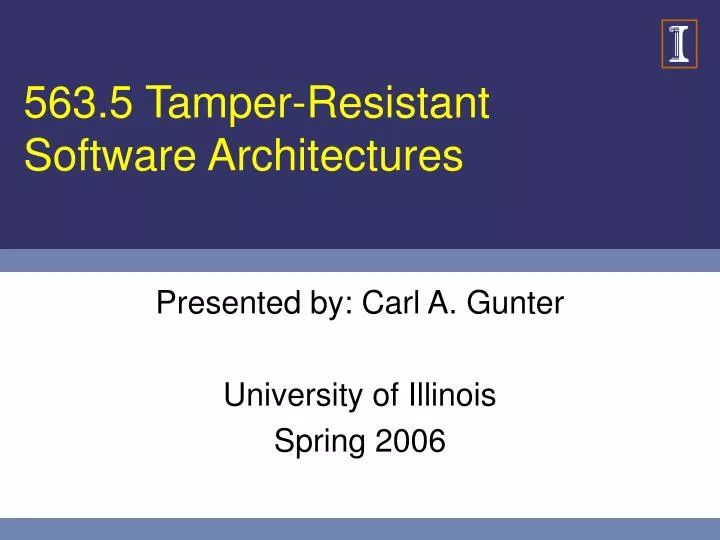 563 5 tamper resistant software architectures