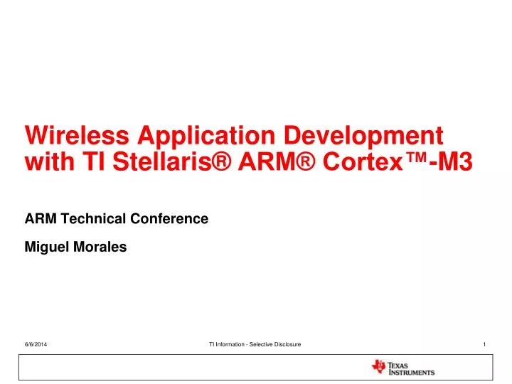 wireless application development with ti stellaris arm cortex m3