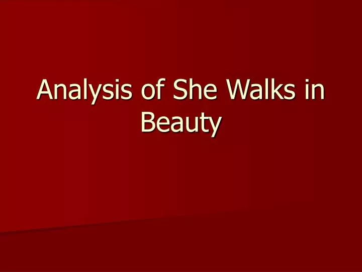 analysis of she walks in beauty