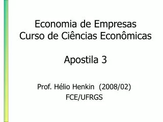 economia de empresas curso de ci ncias econ micas apostila 3